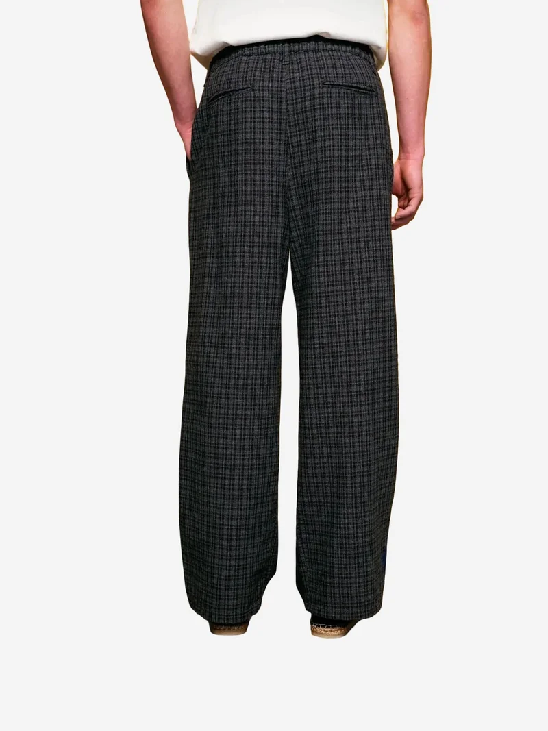 Giesto Black GIESTO Men's Plaid Pleated Gabardine Pants for Men | Best Price UAE